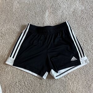 Adidas Women's Black and White Tastigo 19 size XS soccer shorts.